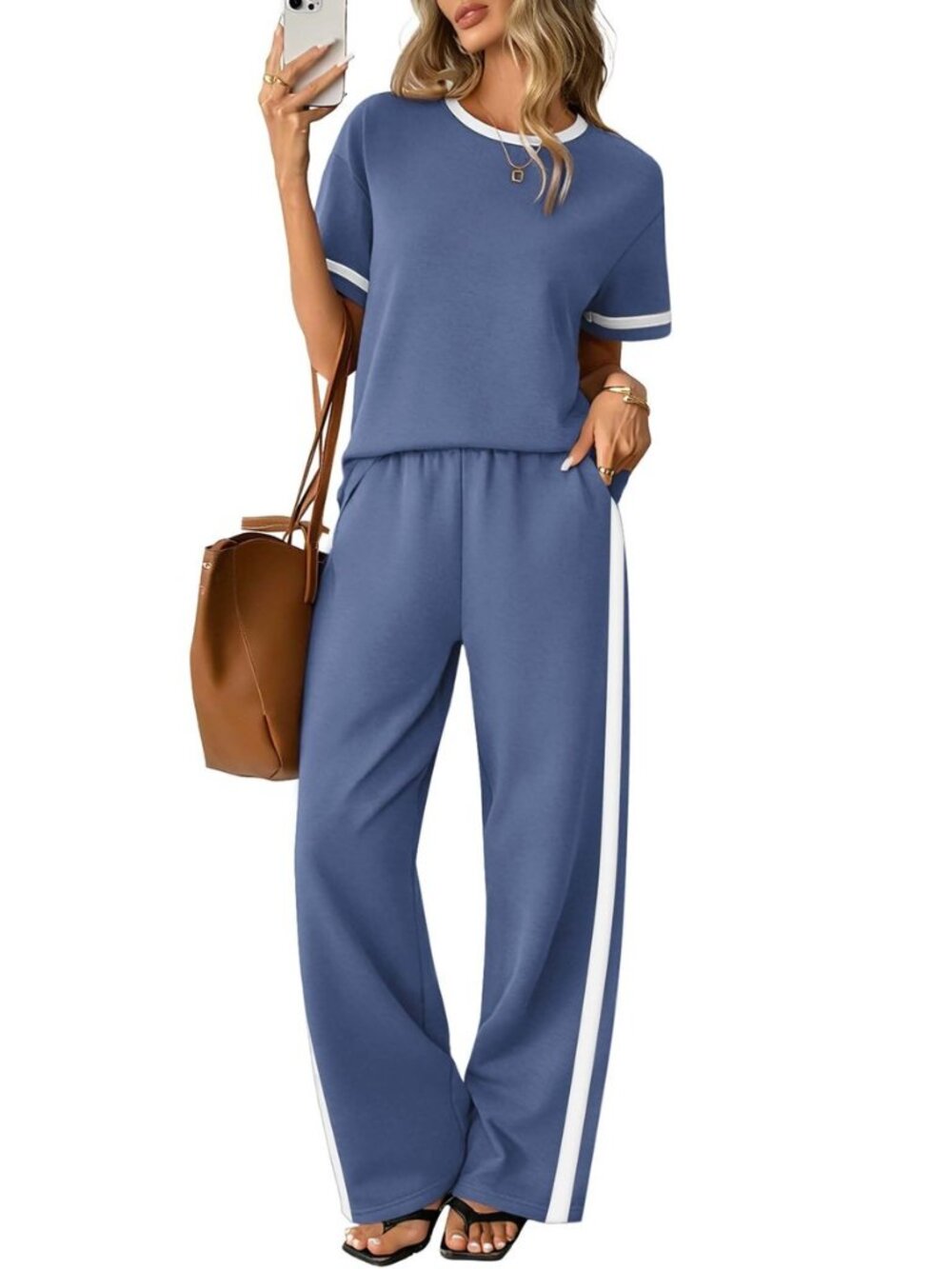 2 Piece Sets for Women Matching Sets Summer Outfits Resort Wear Short Sleeve - Picture 8 of 8